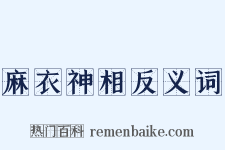 麻衣神相反义词是什么意思的图片